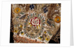 Gloves with a rose in an oval flanked with birds and flowers by Unknown