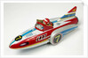 Mechanical toy speed boat by Unknown