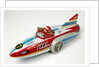 Mechanical toy speed boat by Unknown