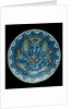 Dish painted with tulips & other flowers by Unknown