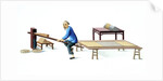 Man making incense sticks by Unknown
