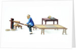 Man making incense sticks by Unknown