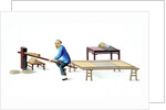 Man making incense sticks by Unknown