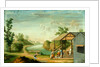 Porcelain manufacturing showing potters glazing by Unknown