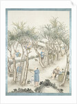 Gathering of mulberry leaves by Jun Wu