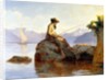 Oil painting of a man fishing by François Bocion