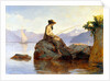 Oil painting of a man fishing by François Bocion