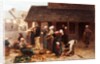 The Marketplace of Ploudalmezeau, Brittany by Leon Augustin L'Hermitte. Brittany, France, 1877 by Leon-Augustin Lhermitte