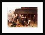 The Marketplace of Ploudalmezeau, Brittany by Leon Augustin L'Hermitte. Brittany, France, 1877 by Leon-Augustin Lhermitte