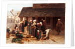 The Marketplace of Ploudalmezeau, Brittany by Leon Augustin L'Hermitte. Brittany, France, 1877 by Leon-Augustin Lhermitte