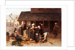 The Marketplace of Ploudalmezeau, Brittany by Leon Augustin L'Hermitte. Brittany, France, 1877 by Leon-Augustin Lhermitte
