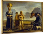 La Halte du Cavalier or Landscape with Figures by Louis Le Nain