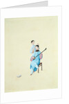 A Woman Playing a Guitar or San Xian by Unknown