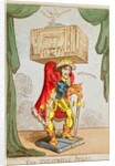 Caricature of Edmund Kean as The Theatrical Atlas by George Cruikshank