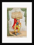 Caricature of Edmund Kean as The Theatrical Atlas by George Cruikshank