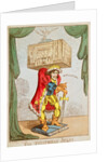 Caricature of Edmund Kean as The Theatrical Atlas by George Cruikshank