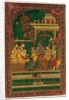Book cover depicting a ruler on his throne. Madras, India, early 19th century by Unknown