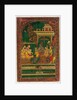 Book cover depicting a ruler on his throne. Madras, India, early 19th century by Unknown