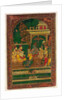 Book cover depicting a ruler on his throne. Madras, India, early 19th century by Unknown