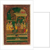Book cover depicting a ruler on his throne. Madras, India, early 19th century by Unknown