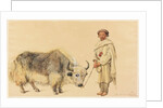 Tibet Ox and Man from Kunawur by William Carpenter
