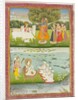 Krishna playing the flute to the gopis. Jaipur, India, 19th century by Unknown