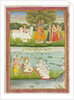 Krishna playing the flute to the gopis. Jaipur, India, 19th century by Unknown