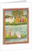Krishna playing the flute to the gopis. Jaipur, India, 19th century by Unknown