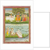 Krishna playing the flute to the gopis. Jaipur, India, 19th century by Unknown
