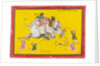 Elephant drivers attempting to secure an enraged elephant. Kota, India, 19th century by Unknown