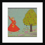 A man throwing stones at a mango tree. Bundi, India, 19th century by Unknown