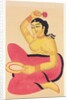 Courtesan with a mirror by Nibaran Chandra Ghosh