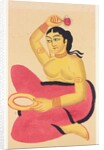 Courtesan with a mirror by Nibaran Chandra Ghosh