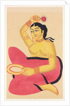 Courtesan with a mirror by Nibaran Chandra Ghosh
