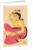 Courtesan with a mirror by Nibaran Chandra Ghosh