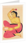 Courtesan with a mirror by Nibaran Chandra Ghosh