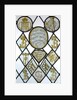 Stained glass quarries depicting the arms of Navarre impaling Champagne by Unknown