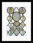 Stained glass quarries depicting the arms of Navarre impaling Champagne by Unknown