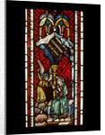 Panel of stained glass depicting The Annunciation to Saint Anne by Unknown