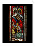 Panel of stained glass depicting The Annunciation to Saint Anne by Unknown