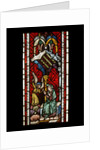 Panel of stained glass depicting The Annunciation to Saint Anne by Unknown