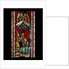 Panel of stained glass depicting The Annunciation to Saint Anne by Unknown