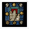 Panel of stained glass depicting The Virgin and Child by Unknown