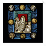 Panel of stained glass depicting The Virgin and Child by Unknown
