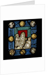Panel of stained glass depicting The Virgin and Child by Unknown