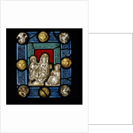 Panel of stained glass depicting The Virgin and Child by Unknown