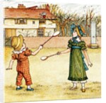Playing badminton by Kate Greenaway