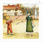 Playing badminton by Kate Greenaway