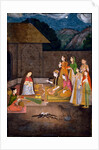 A prince and ladies visiting a female ascetic at night by Unknown