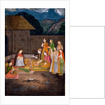 A prince and ladies visiting a female ascetic at night by Unknown